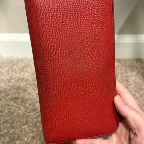 Prada red Saffiano Leather Wallet - Picture 3 of 13